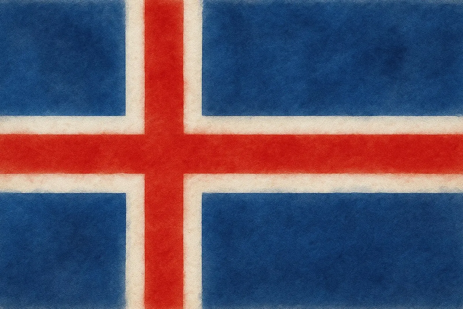 Schilderij met IJslandse vlag canvas met Baklijst van Kania