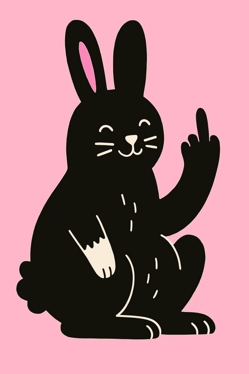Fluffy but F*ck Off - Rude Rabbit Vibes Hahnemühle von KUNSTstück
