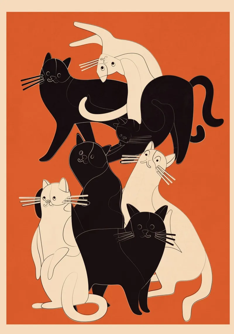 Minimal Abstract Cats 2 plexiglass da cityart