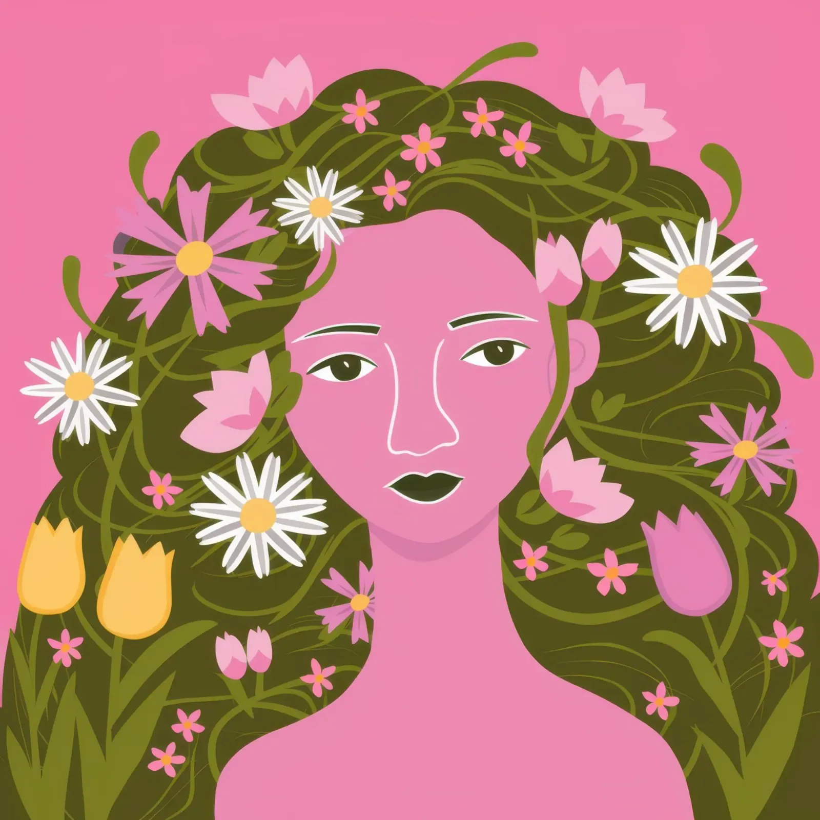 La Corona Verdeggiante di Flora poster con telaio in legno da Giant Foxs