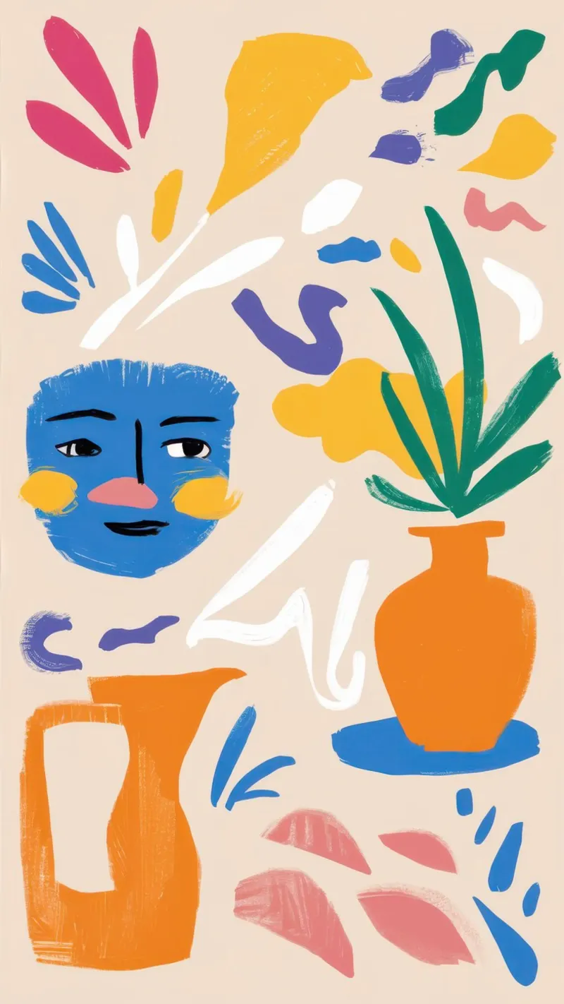 Gefragmenteerd gezicht en flora canvas van Mythy Brush