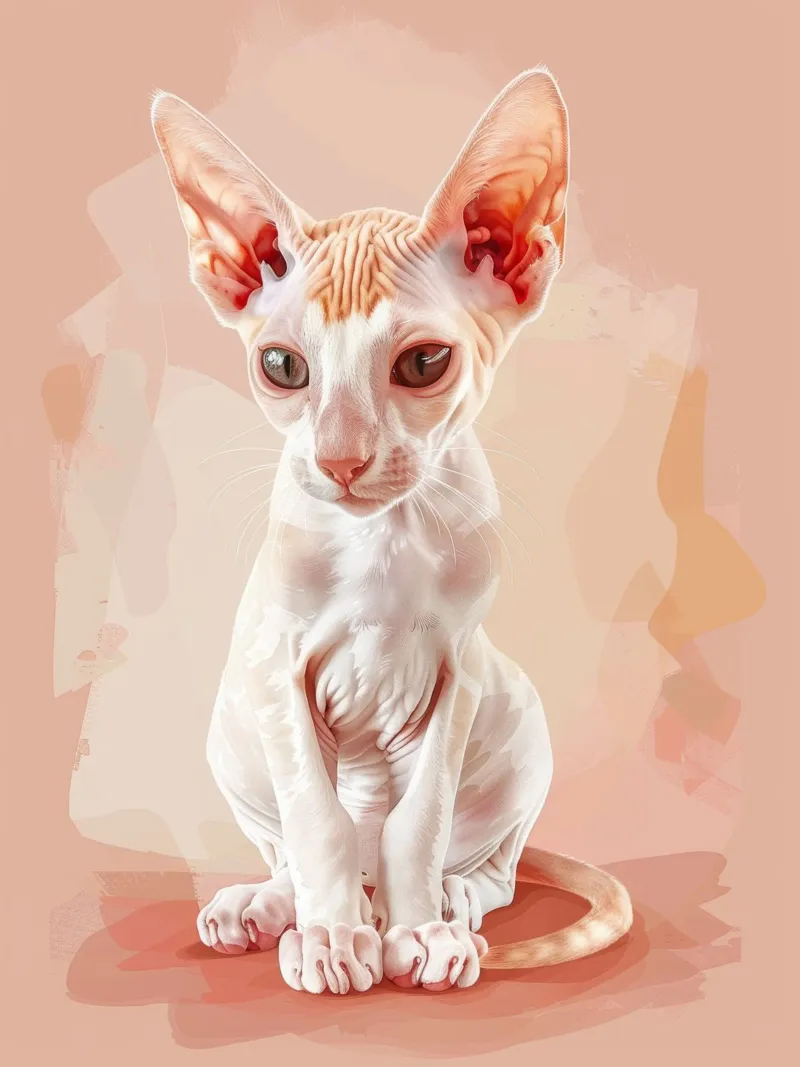 un gatto senza pelo con eleganza e fascino pellicola backlit da DesignDoodle