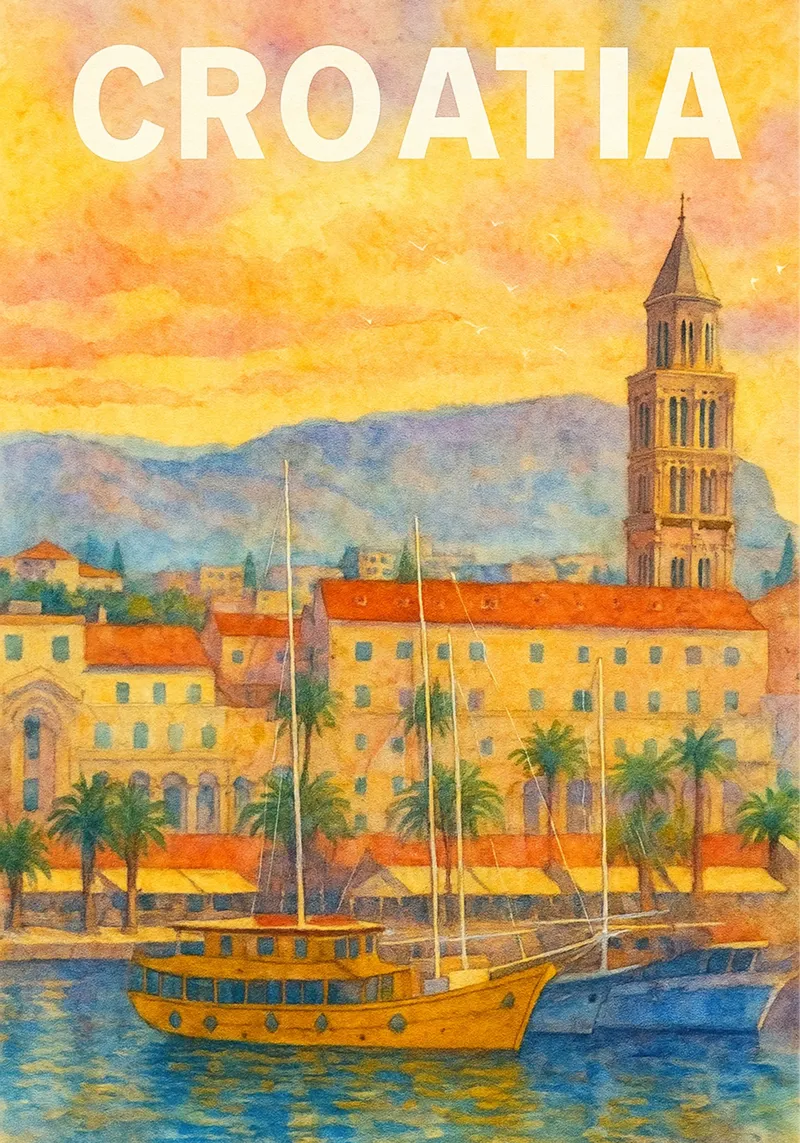 Croazia Pittura Immaginazione poster da Diamond