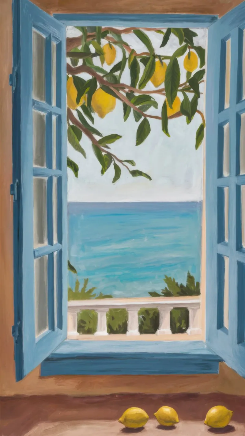 Window to the Sea canvas by Mythy Brush