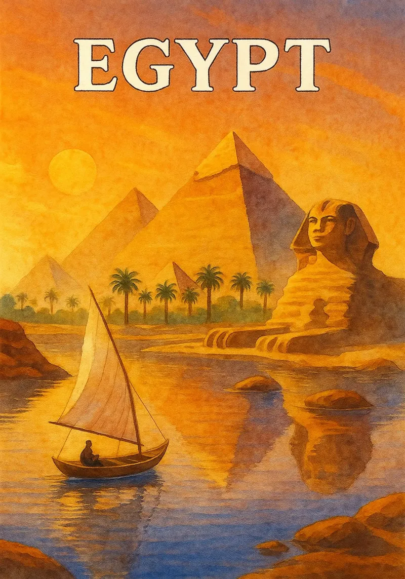 L'Egitto che dipinge l'immaginazione poster con telaio in plastica da Diamond