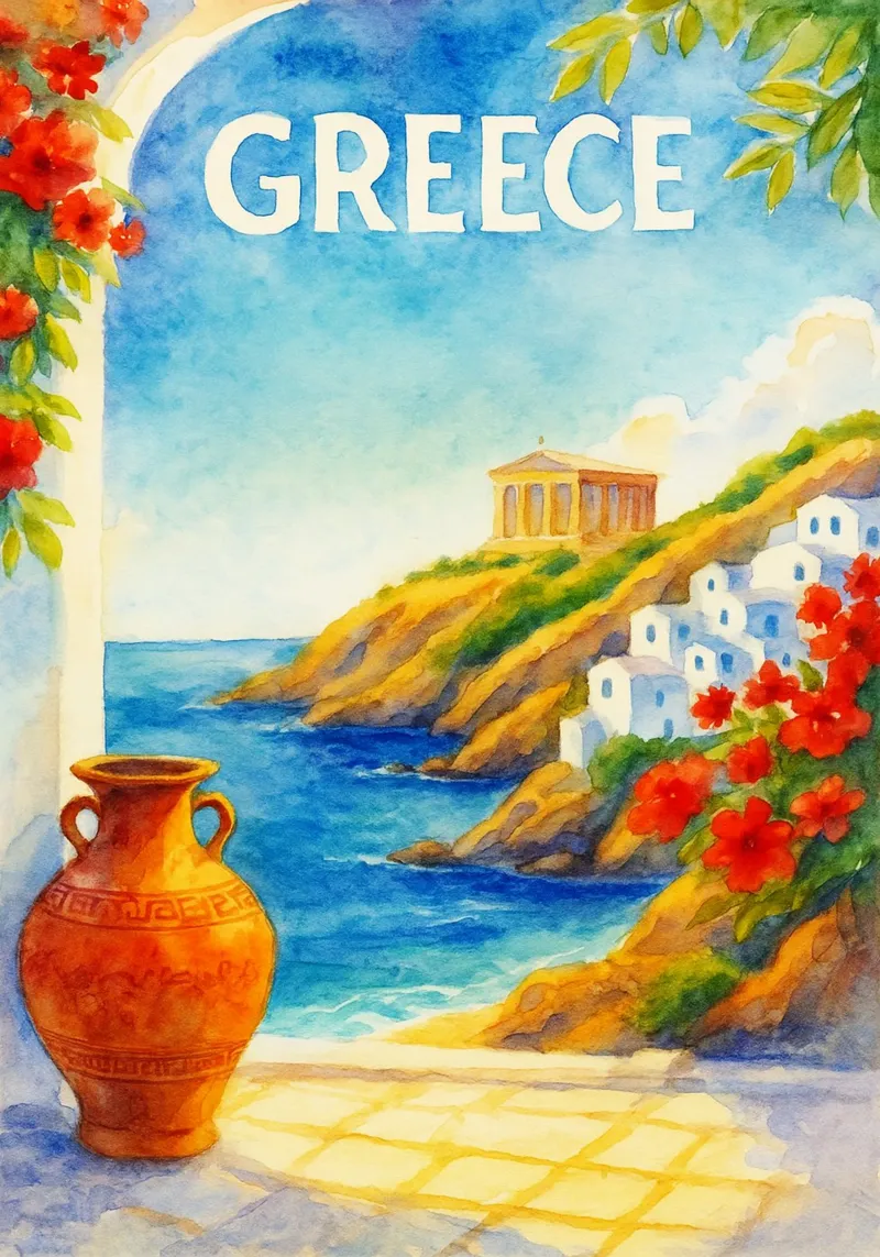 Grecia Pittura Immaginazione poster da Diamond