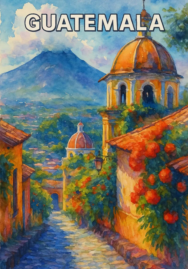 Guatemala dipingere l'immaginazione poster da Diamond