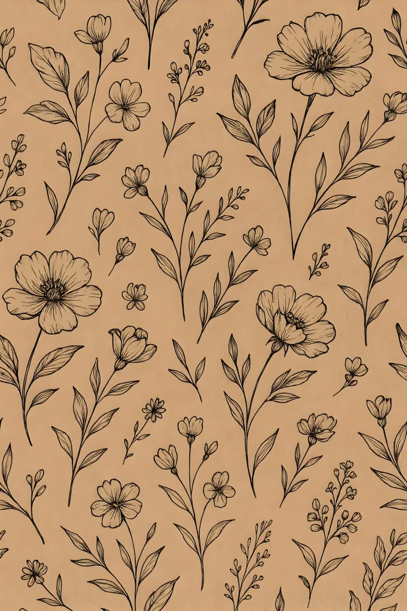 Floral Lines poster with plastic frame by Sunflower Soul Studio