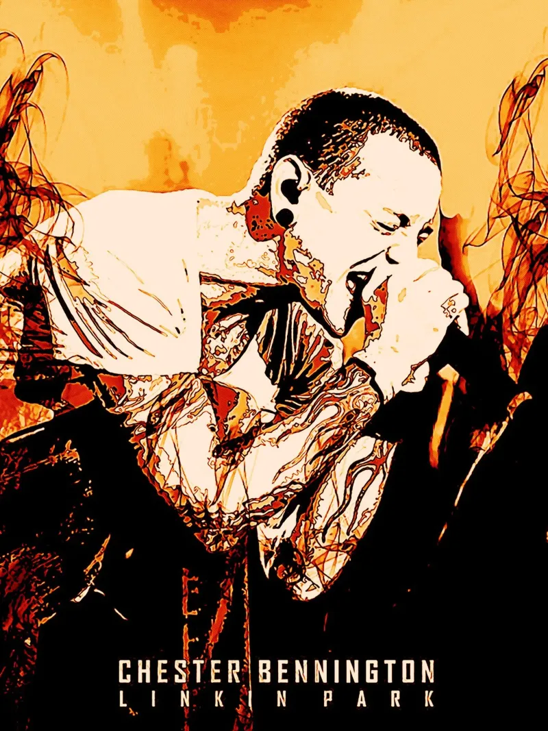 chester bennington scream 1 art pellicola backlit da music soul