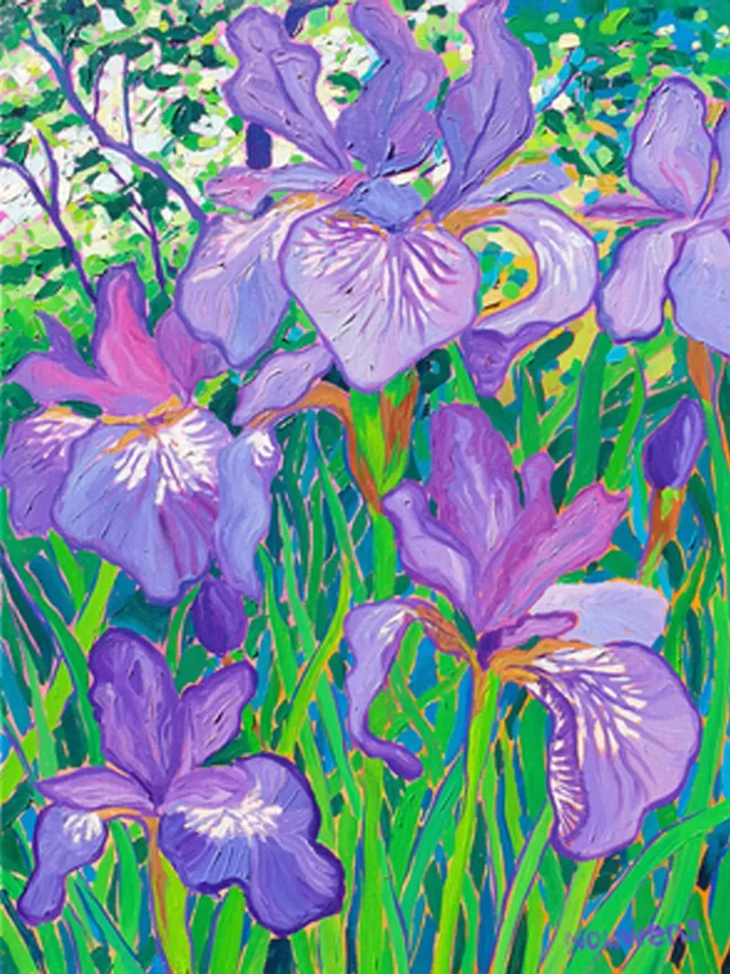 Iris dansant dans la lumière du printemps hahnemühle de ValerieArt