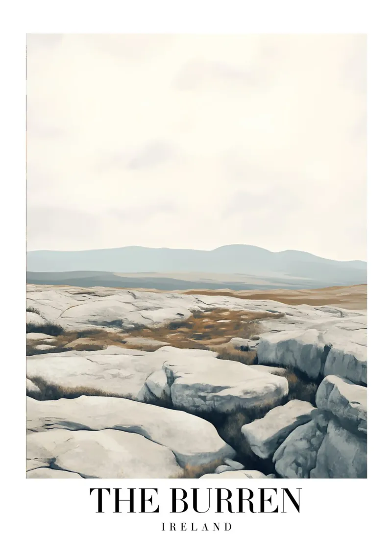 De Burren Ierland Kalksteenlandschap - Irish Karst Print canvas met Baklijst van homdeco