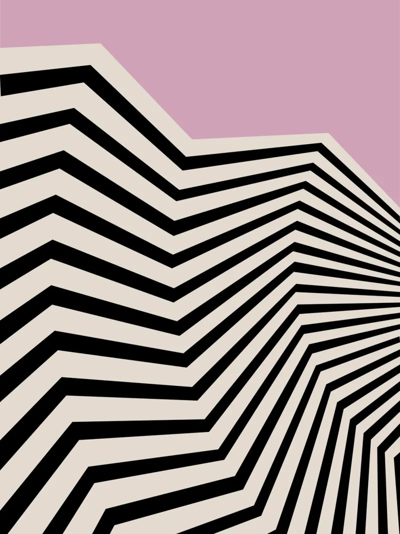 Bauhaus Linee a zig zag - Grafica rosa e nera pellicola backlit da Studio Vibe