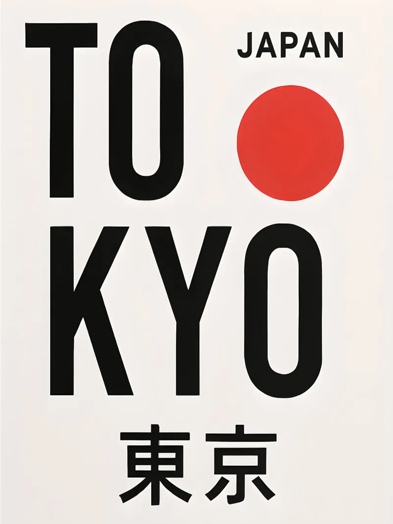 Tokyo Japan Minimalist Poster poster with aluminum frame by 🥝 KIWI STORE