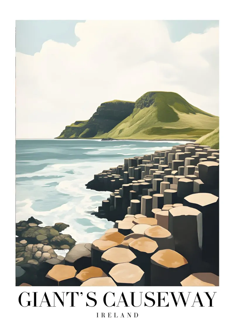 Giant's Causeway Ireland - Basalt Columns Landscape Print canvas by homdeco