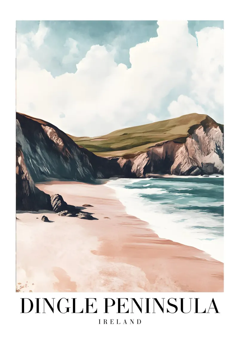 Dingle schiereiland Ierland - Kustlandschap print canvas met Baklijst van homdeco