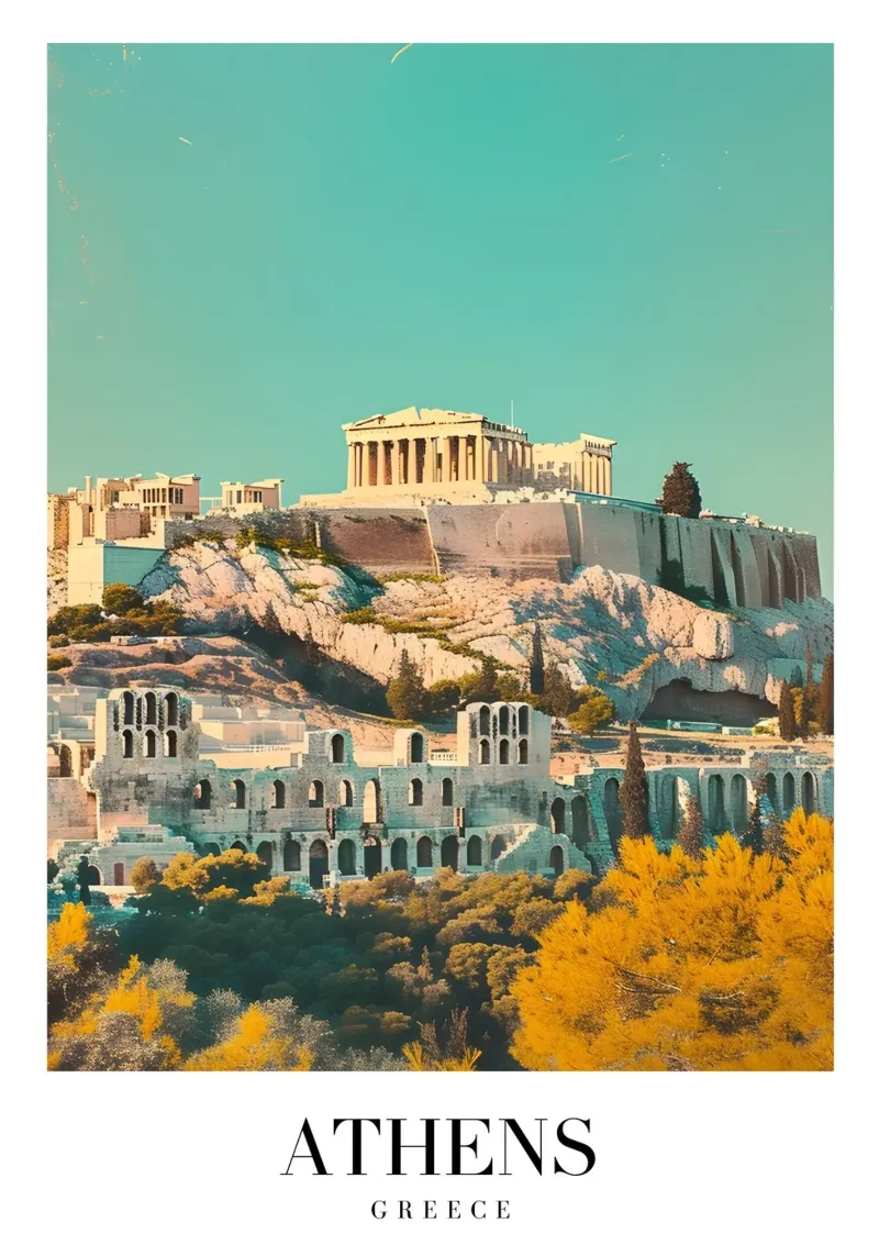 Athènes Grèce Vue de l'Acropole - Impression d'art grec ancien plexiglas de homdeco