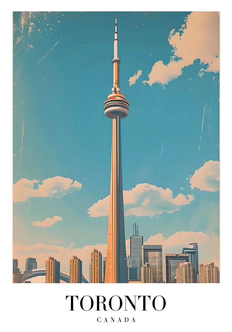 Toronto Canada CN Tower - Iconic Skyline Art Print hahnemühle by homdeco