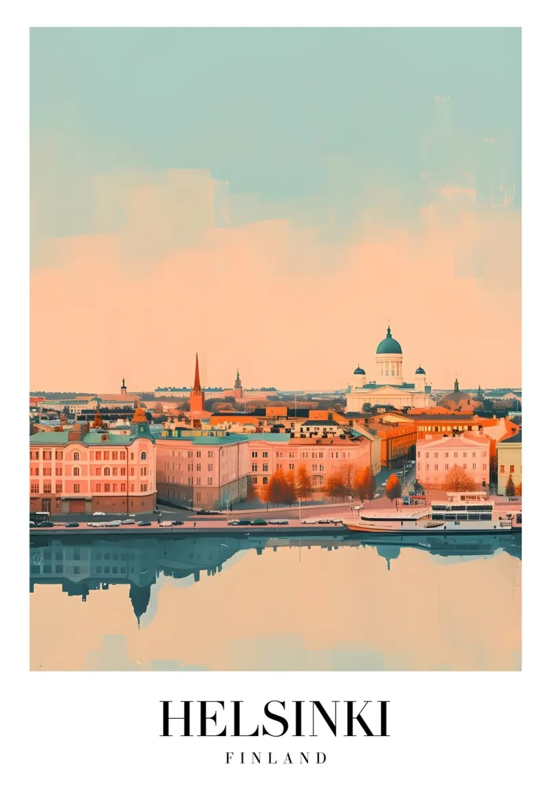 Helsinki Finland Cathedral Cityscape - Nordic Waterfront Art acrylic glass by homdeco