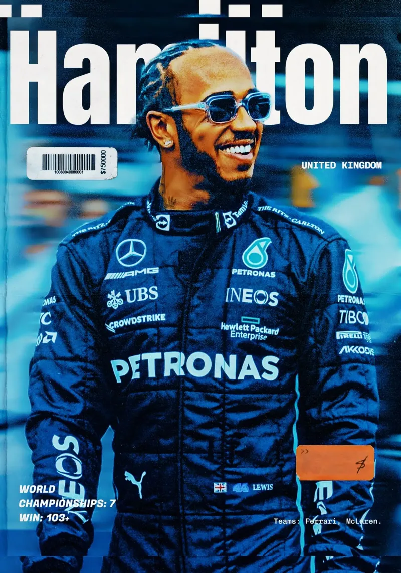 Lewis Hamilton pellicola backlit da Low poly art