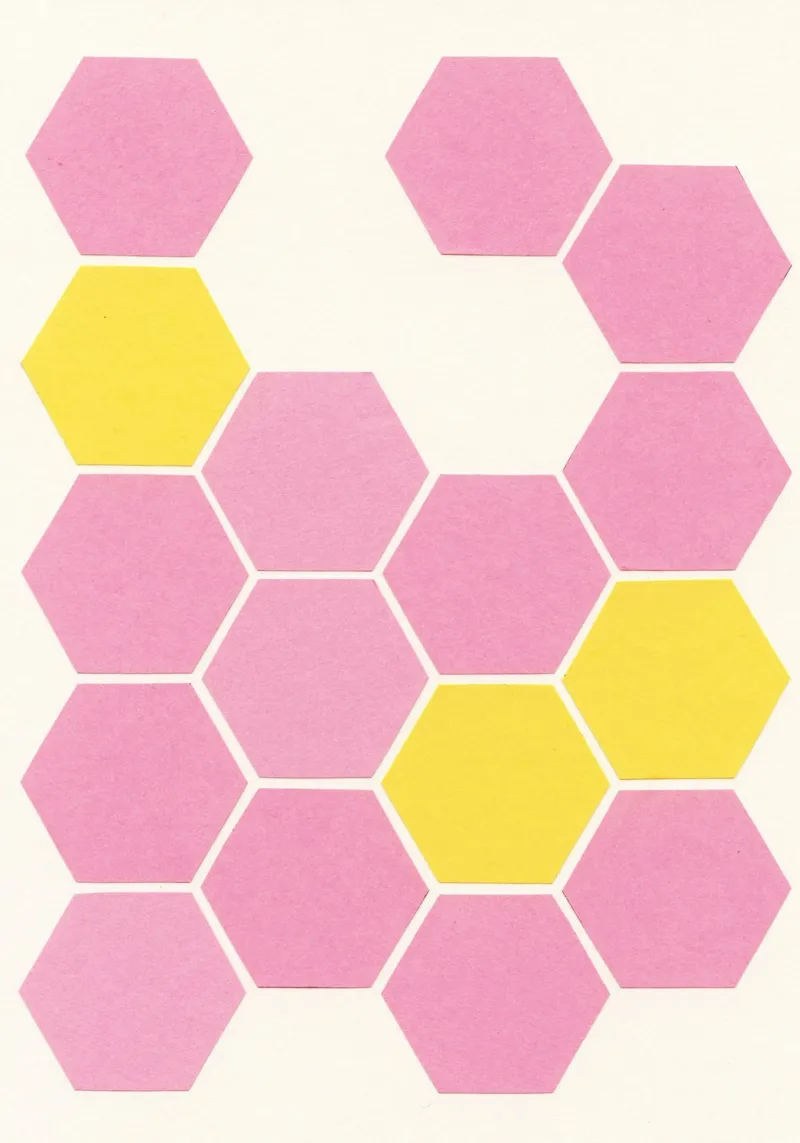 Nido d'ape rosa alluminio dibond da Cassia Beck Collage