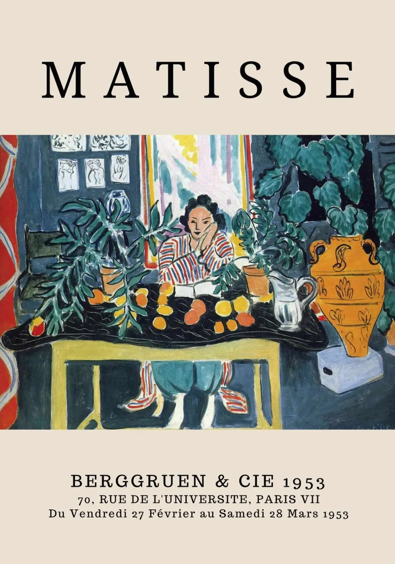 Henri Matisse Tentoonstellingsaffiche - Frans Modern Art Print poster met aluminium frame van homdeco