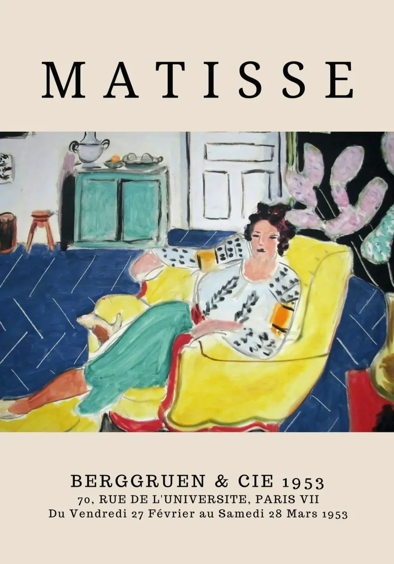 Henri Matisse Femme à la chaise jaune - Exposition fauve Pri toile avec Caisse américaine de homdeco