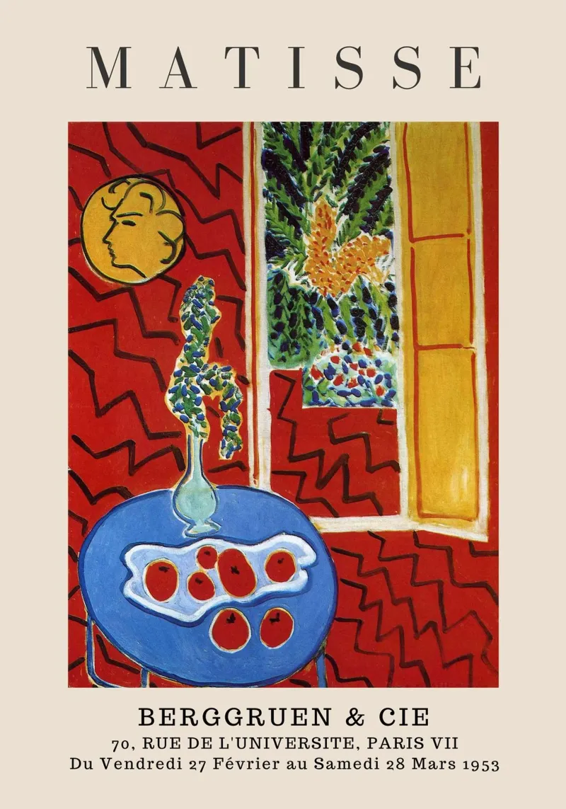 Henri Matisse Natura morta interna rossa - Mostra fauvista pellicola backlit da homdeco