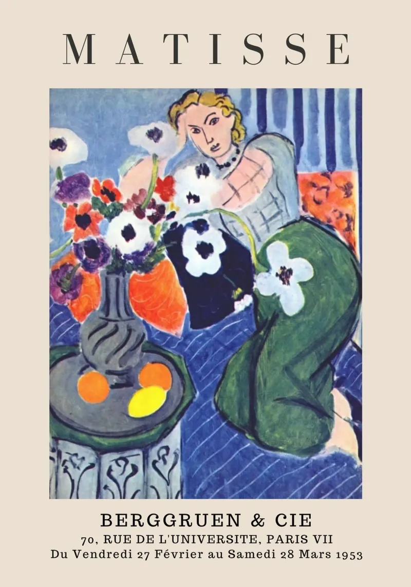 Henri Matisse Donna con anemoni - Mostra fauvista pellicola backlit da homdeco