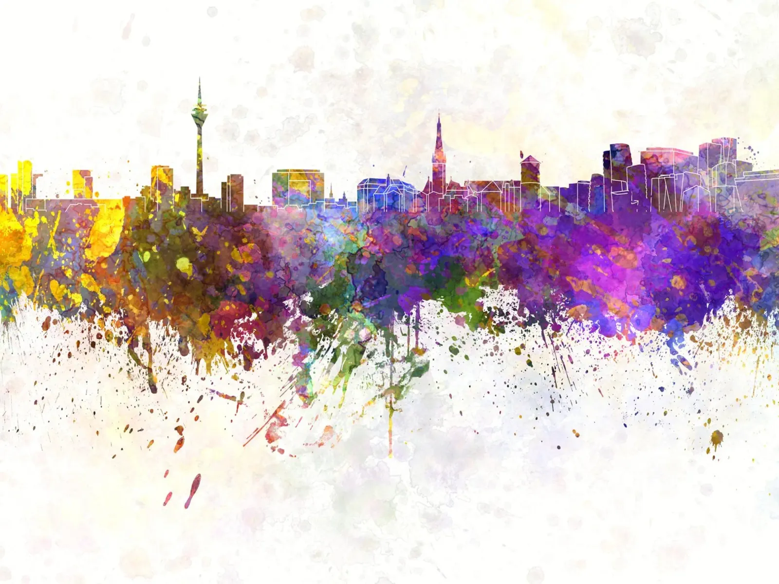 Lo skyline di Dusseldorf pellicola backlit da 🎨 Point and Art