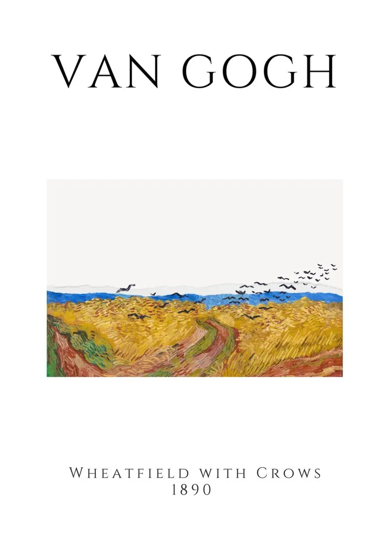 Van Gogh Wheatfield with Crows - Post-Impressionist Print canvas with Floater frame by homdeco