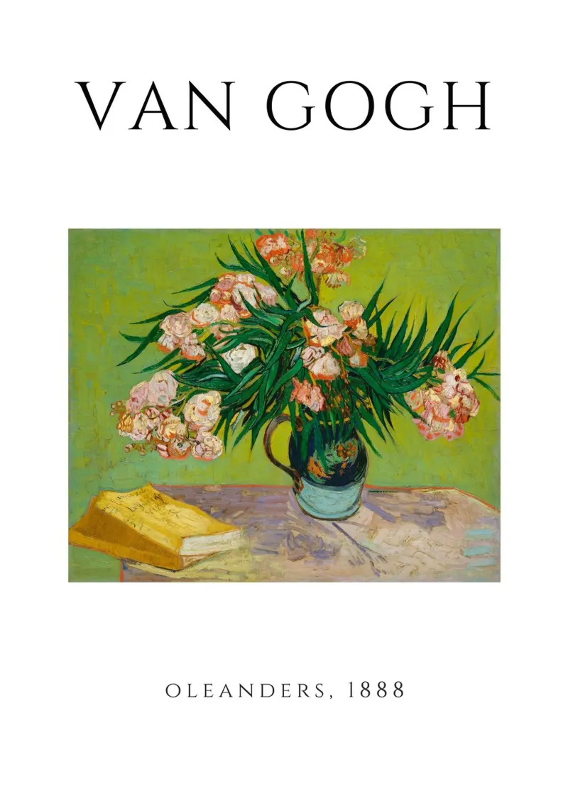 Van Gogh Oleanders 1888 - Post-Impressionist Floral Print canvas met Baklijst van homdeco