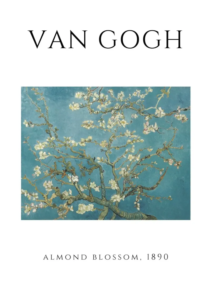 Il mandorlo in fiore di Van Gogh, 1890 - Sereno post-impressionista alluminio dibond da homdeco