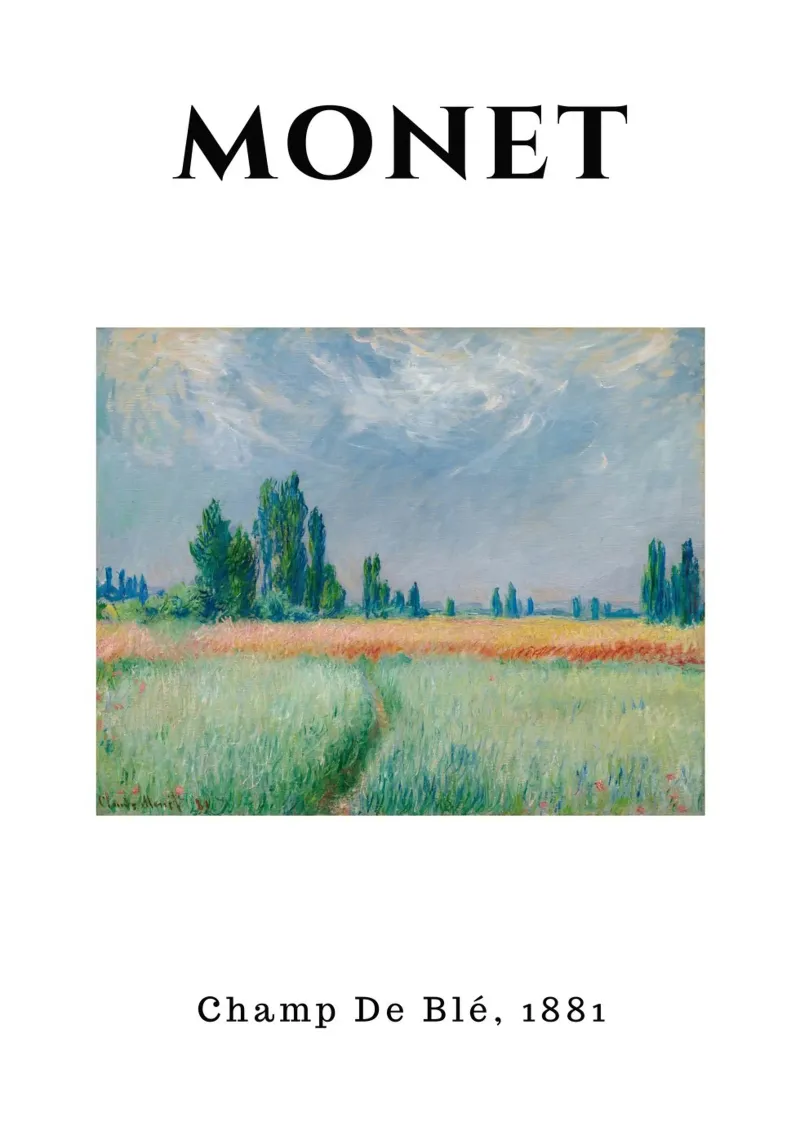 Monet's Wheat Field, 1881 - Serene Impressionist Landscape backlit film by homdeco