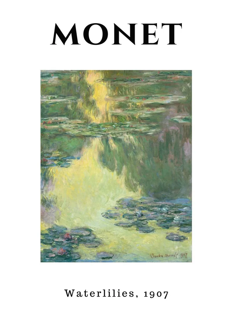 Le ninfee di Monet, 1907 - Riflessi impressionisti dello stagno carta hahnemühle da homdeco