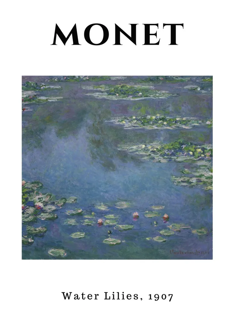 Ninfee di Monet, 1907 - Blu Serenità Impressionista Pon pellicola backlit da homdeco