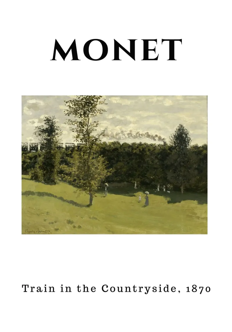 Il treno di Monet in campagna, 1870 - Lan del primo impressionismo alluminio dibond da homdeco