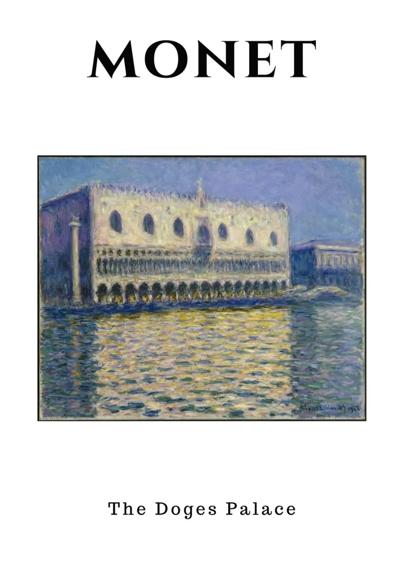 Monets Dogenpaleis - Venetiaans impressionistisch icoon canvas met Baklijst van homdeco