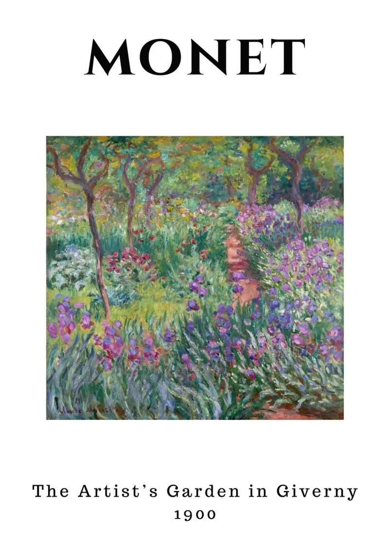 Monets tuin in Giverny, 1900 - Levendig impressionistisch landschap canvas met Baklijst van homdeco