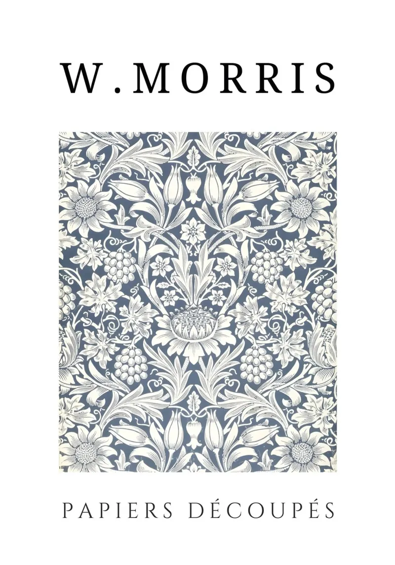 W. Carte da taglio Morris: motivo floreale blu Art Nouveau poster da homdeco