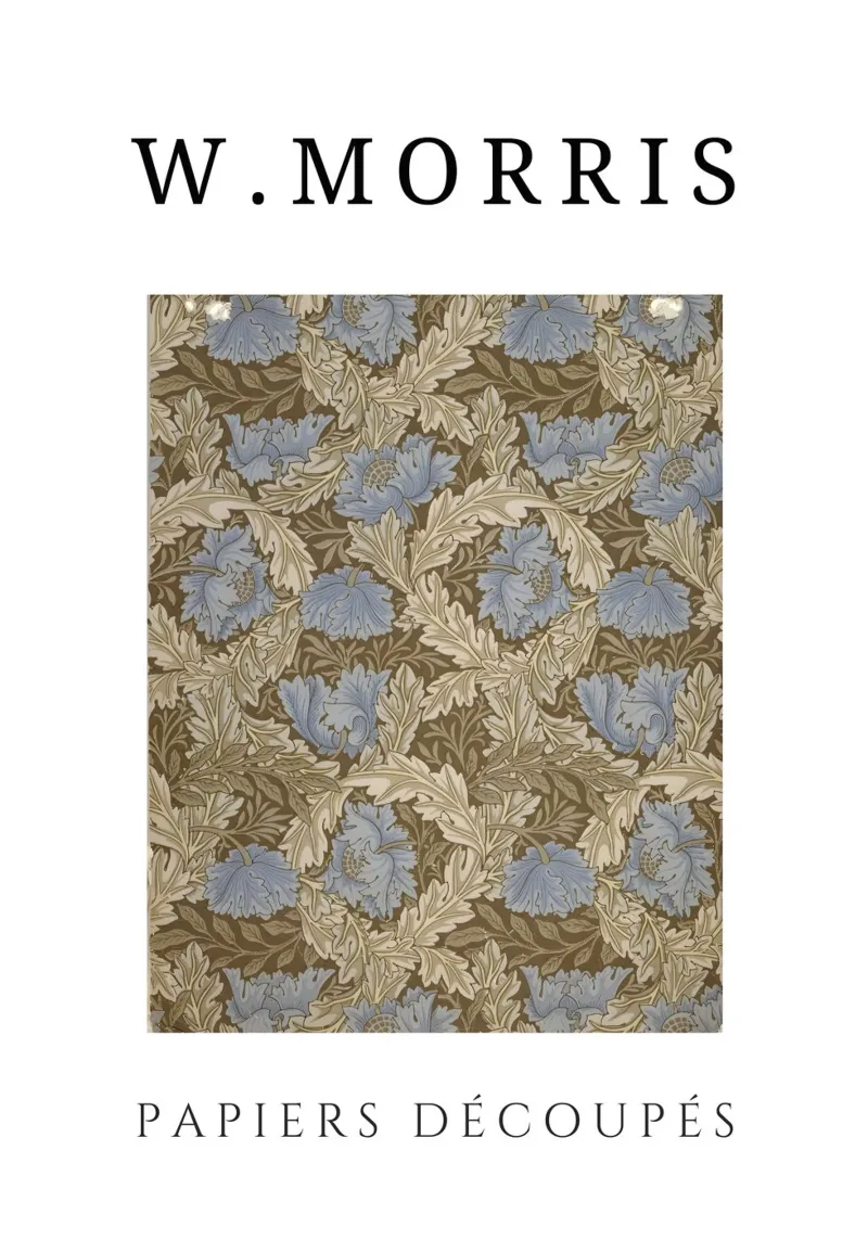 W. Morris Cut Papers: Motivo floreale blu anemone poster da homdeco