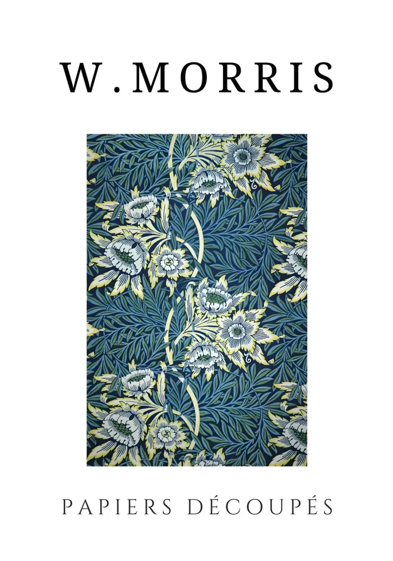 W. Carte da taglio Morris: Motivo floreale blu alga poster da homdeco