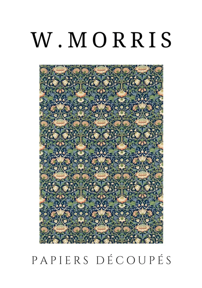 W. Morris Floral Pattern - Kunst & Handwerk Botanische Wandkunst Poster von homdeco