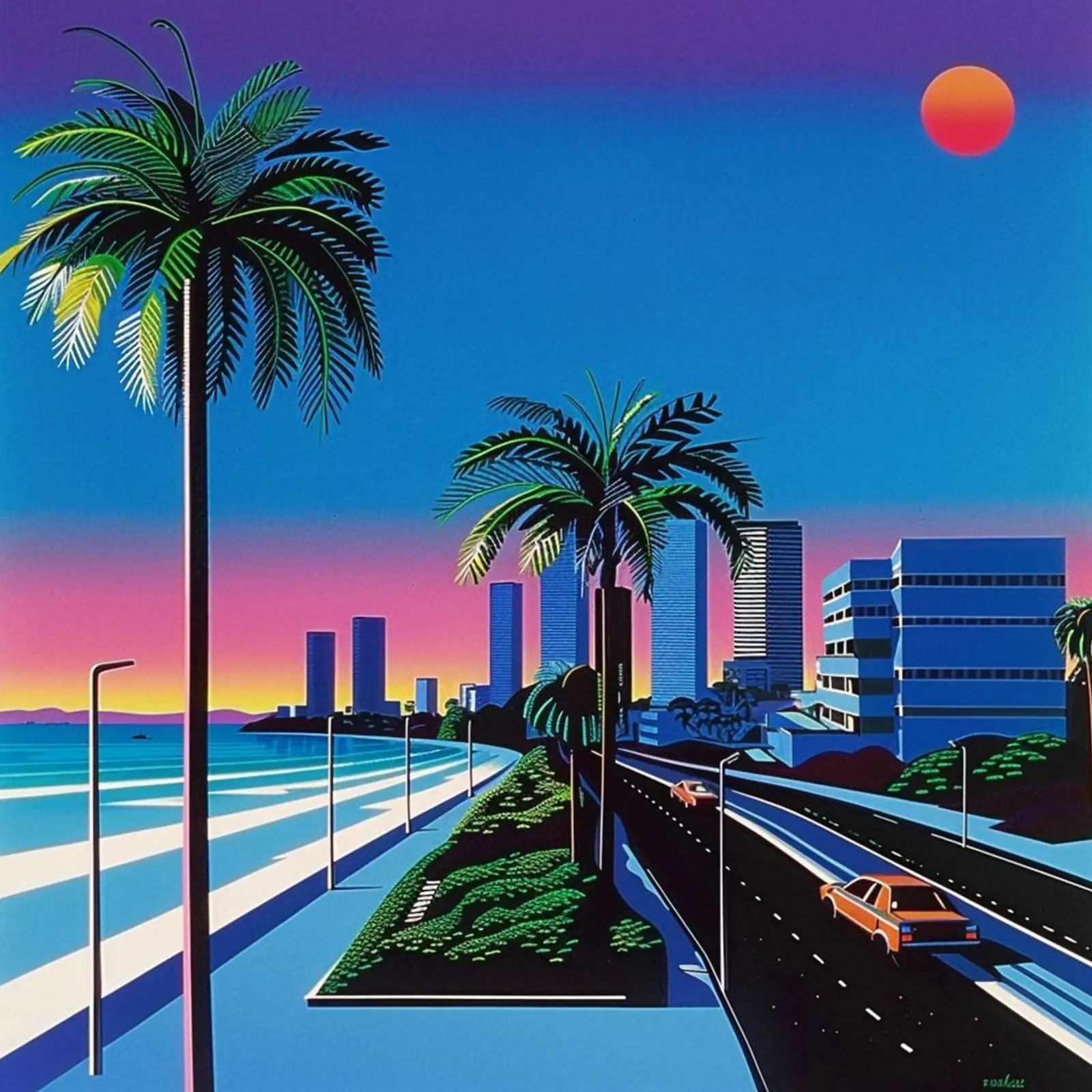 Hiroshi Nagai Tramonto in città carta hahnemühle da THE CAROLINE