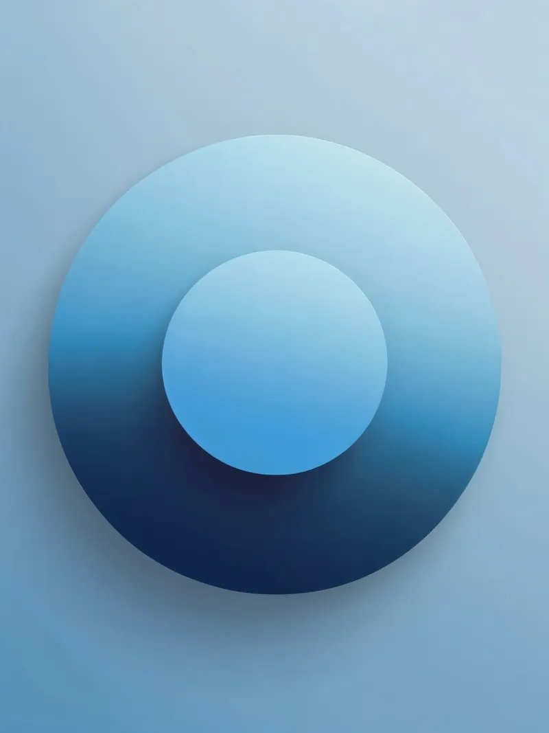 Focus blauw - Abstracte 3D-cirkel in blauw met kleurverloop canvas van RB-Digital-Paintings