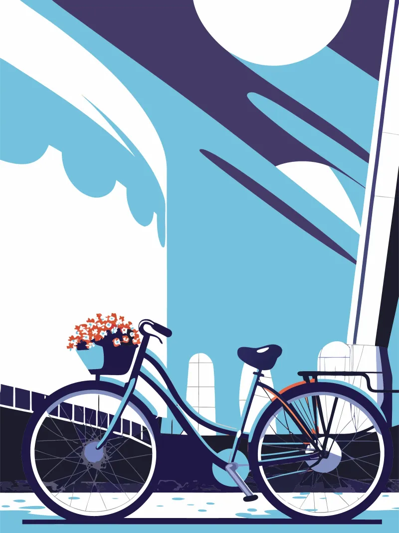 Biciclette e fiori pellicola backlit da STORE PRESENCE