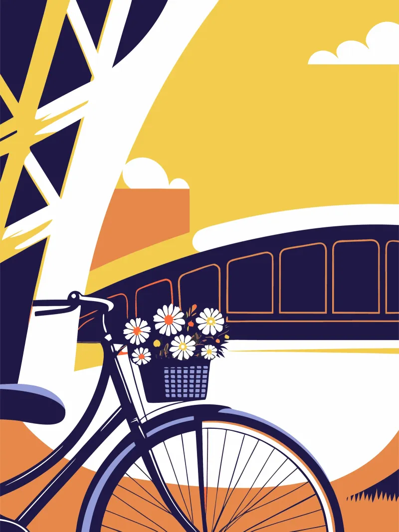 Biciclette e fiori pellicola backlit da STORE PRESENCE