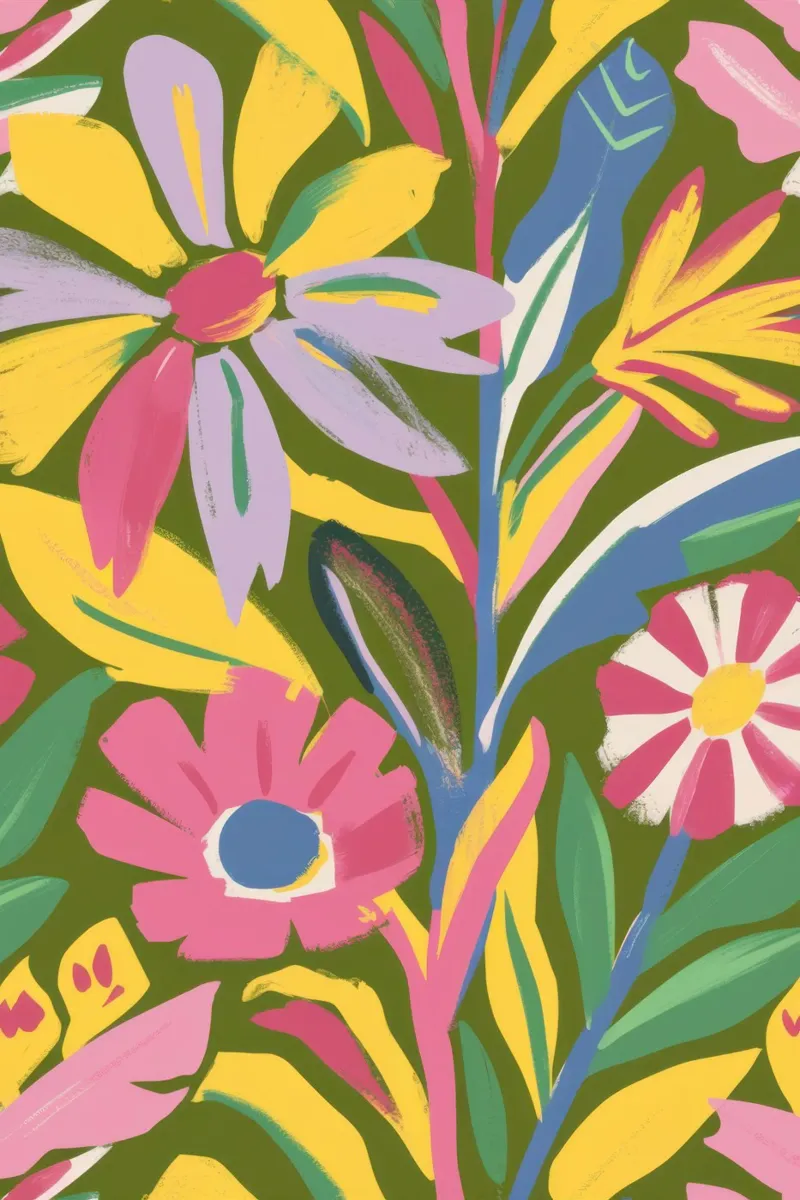 Eeuwigdurende zomertuin canvas van Ink Pulse