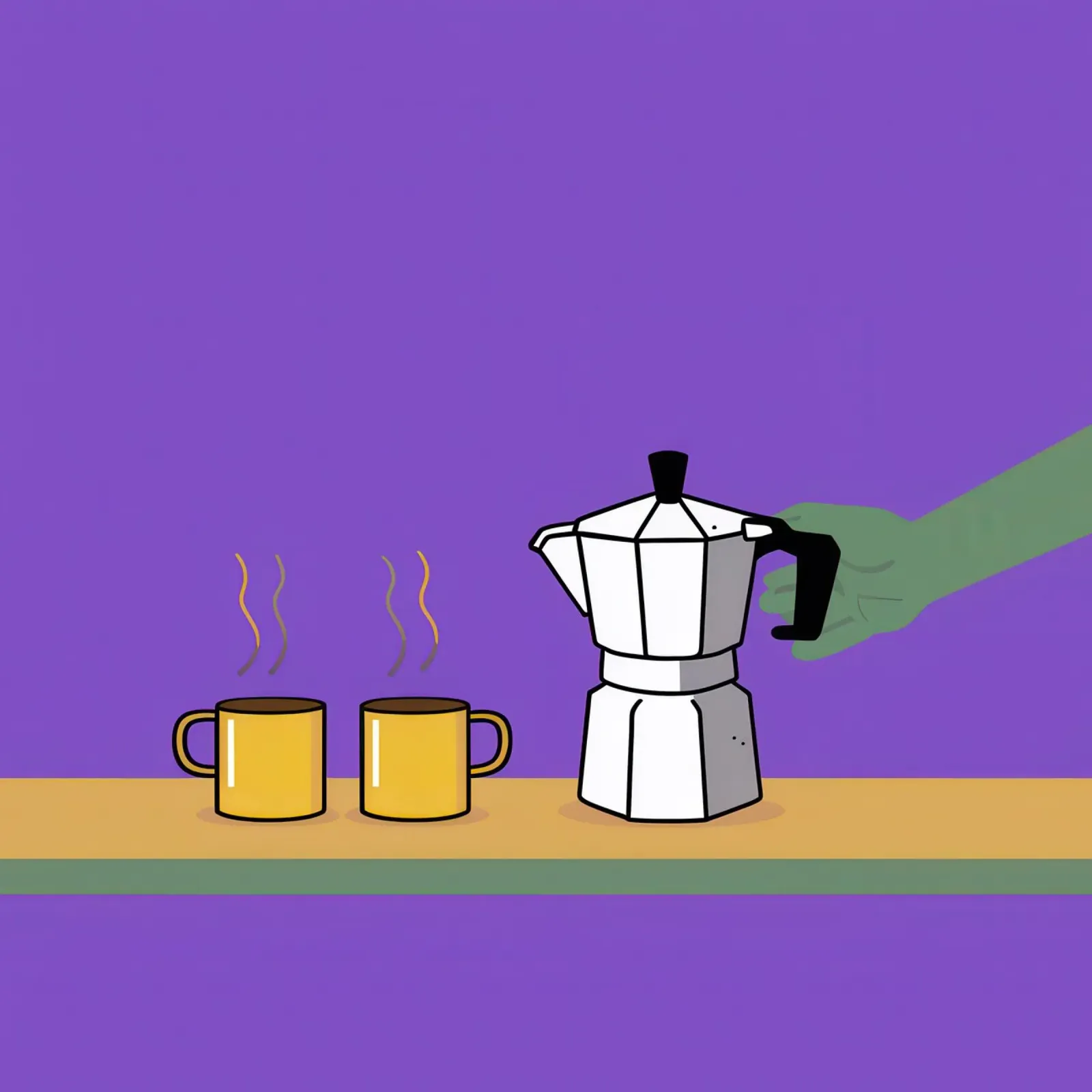 Caffè per due, viola plexiglass da Ink Pulse