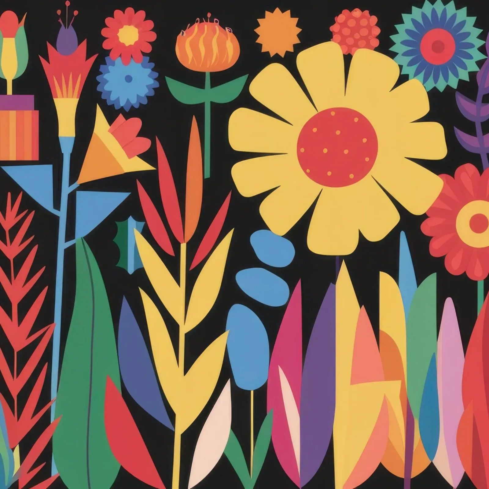 Fiesta floreale d'arte popolare pannello forex da Mythy Brush