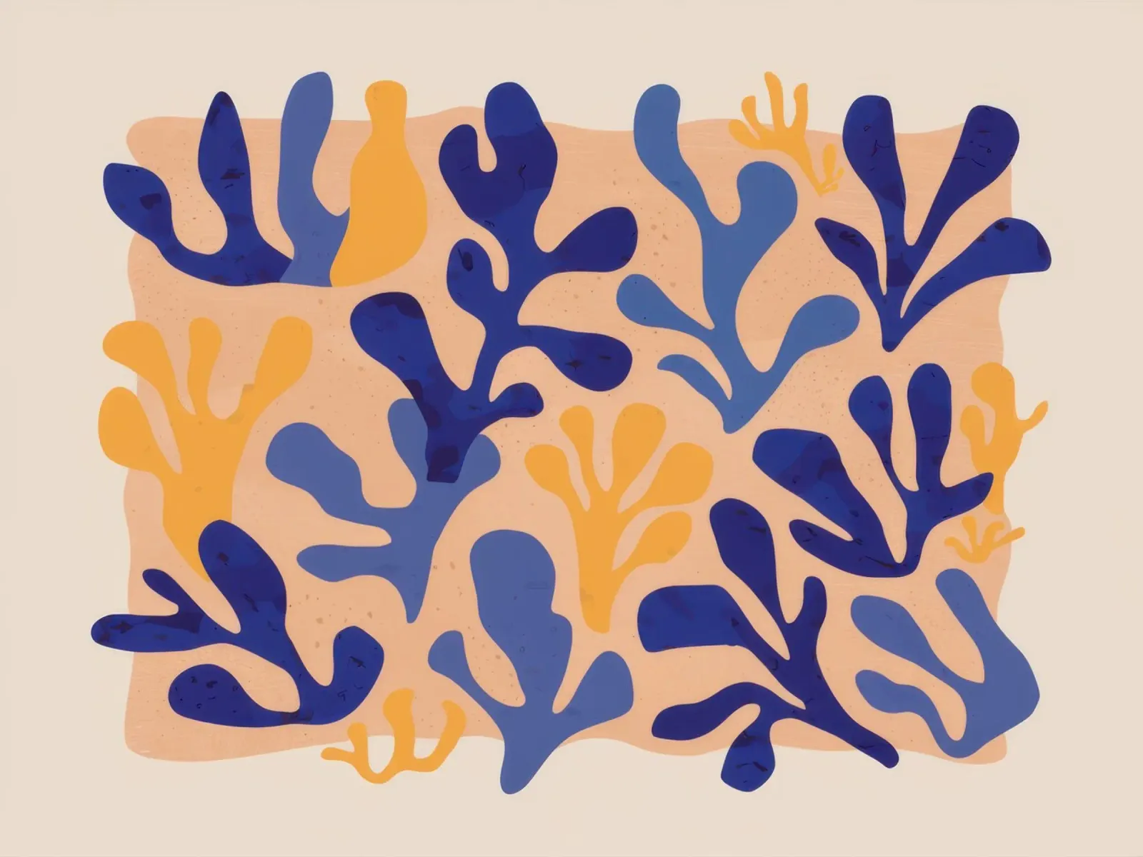 Golden and Blue Foliage hahnemühle by Mythy Brush